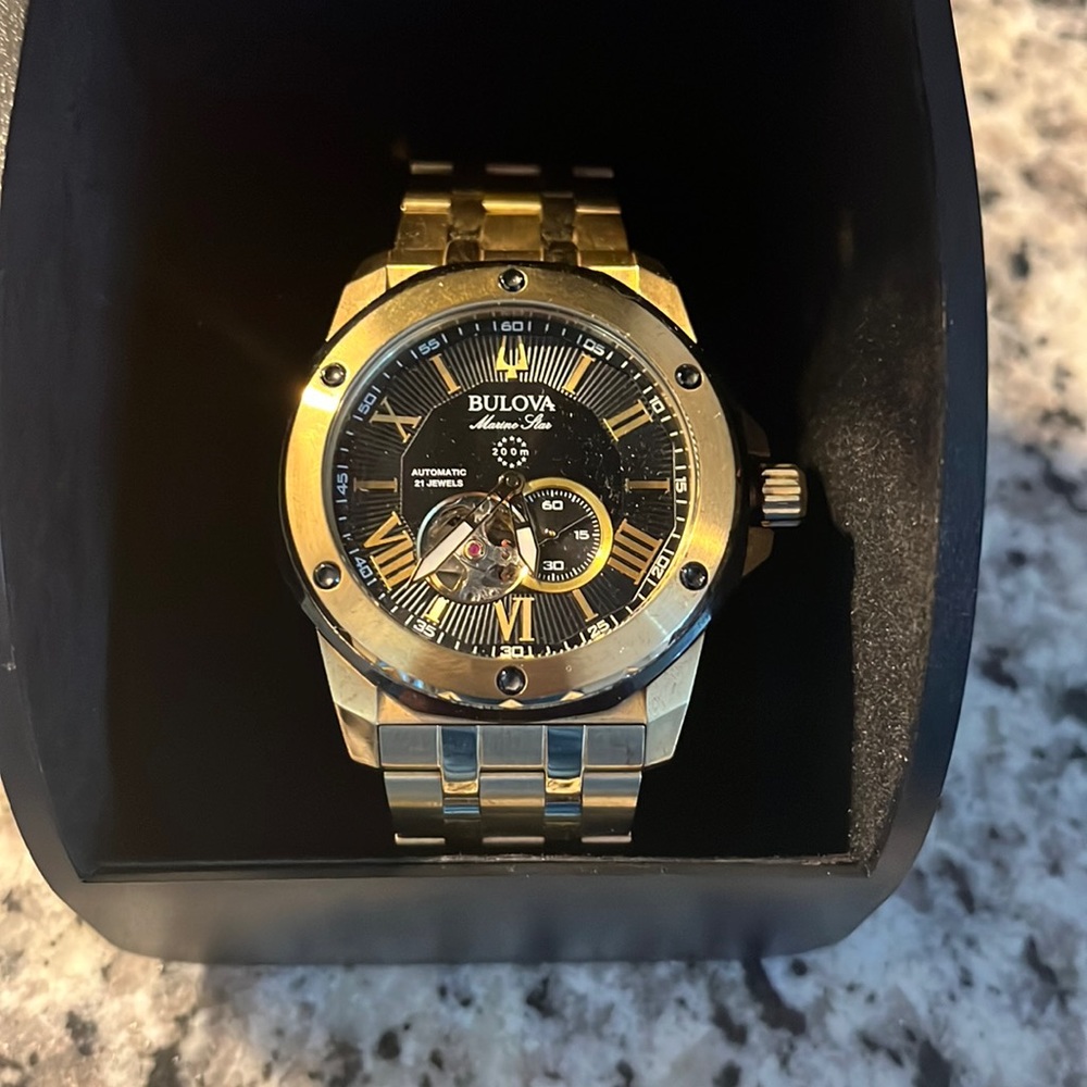 Men Bulova watch gold tone